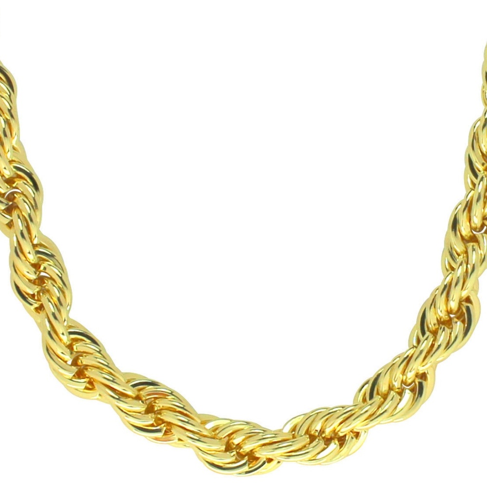 Mens 24" New 14k Gold Plated  10m Thick Rope Chain - Picture 4 of 8